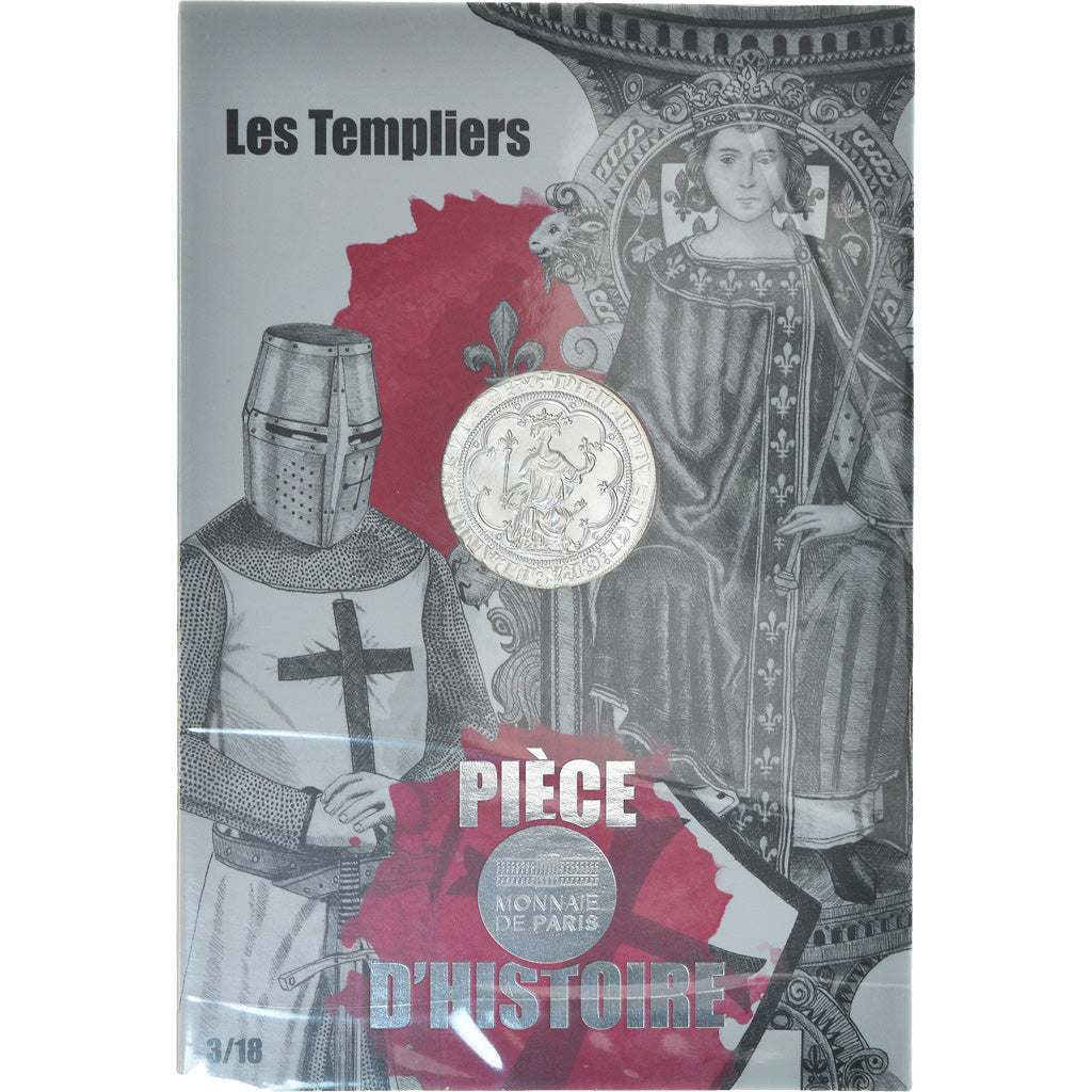 France, Monnaie de Paris, 10 Euro, Les Templiers, 2019, FDC, Argent