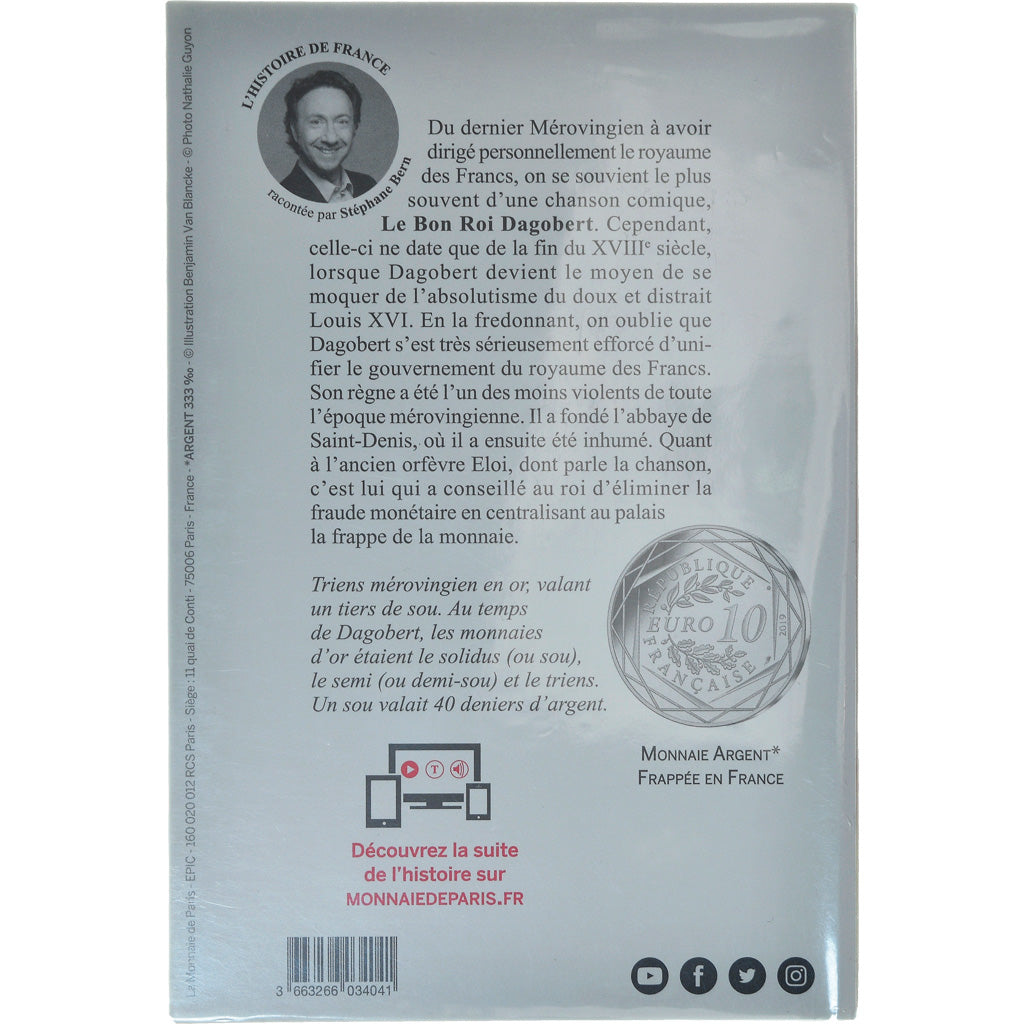 France, Monnaie de Paris, 10 Euro, Dagobert, 2019, MS(65-70), Silver