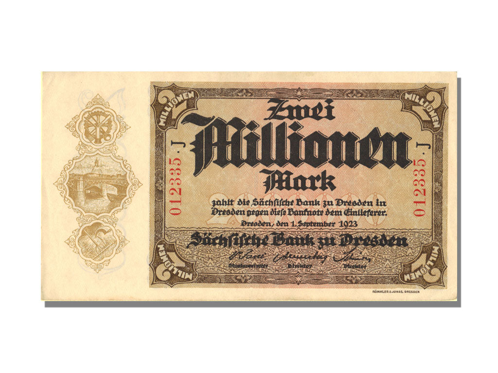 German States, 2 Millions Mark, 1923, UNC(63)
