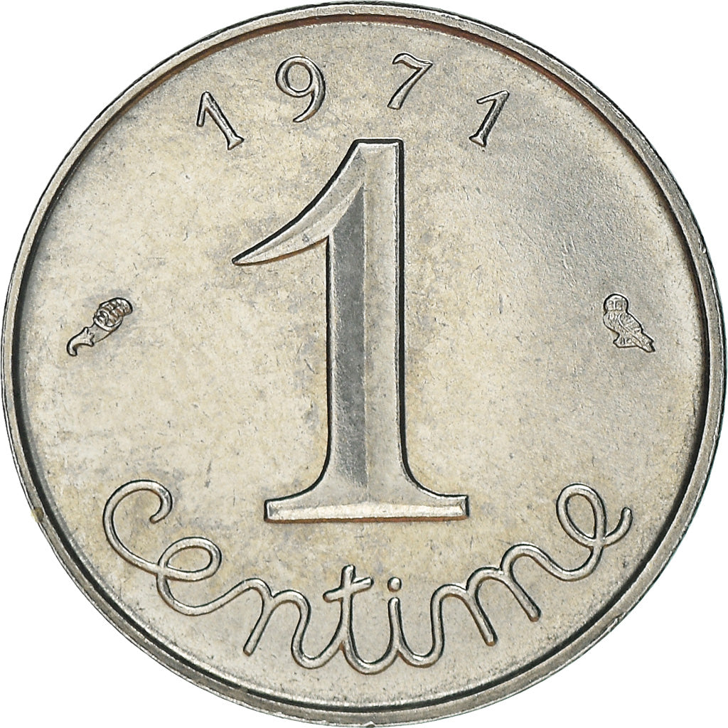 Moeda, França, Épi, Centime, 1971, Paris, AU(55-58), Aço Inoxidável, KM:928