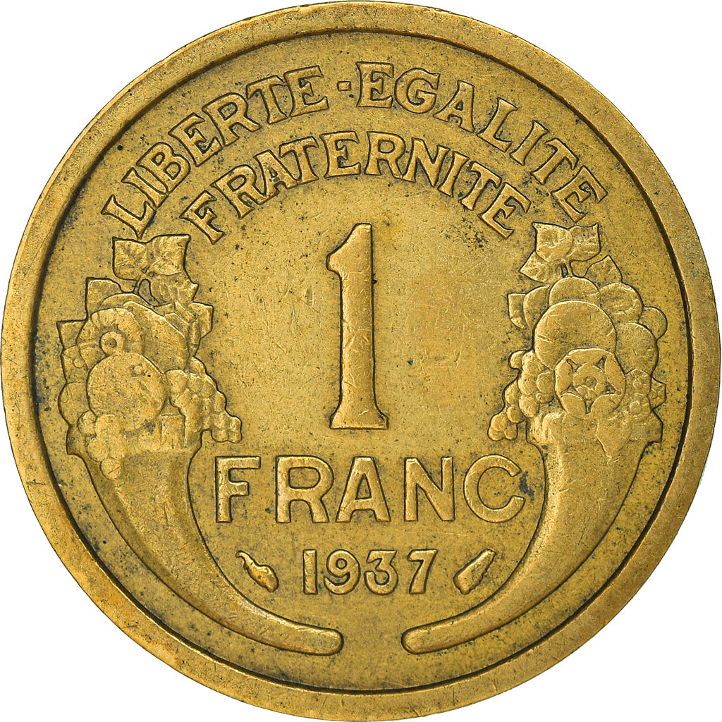 Munten, Frankrijk, Morlon, Franc, 1937, Paris, FR+, Aluminum-Bronze, KM:885