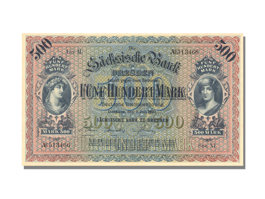 German States, 500 Mark, 1922, KM #S954b, 1922-07-01, UNC(65-70)