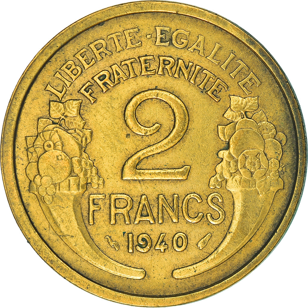 Coin, France, Morlon, 2 Francs, 1940, Paris, VF(20-25), Aluminum-Bronze, KM:886