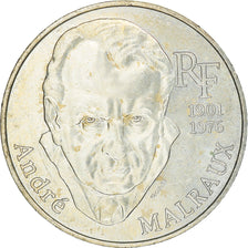 Moneta, Francja, André Malraux, 100 Francs, 1997, AU(50-53), Srebro, KM:1188