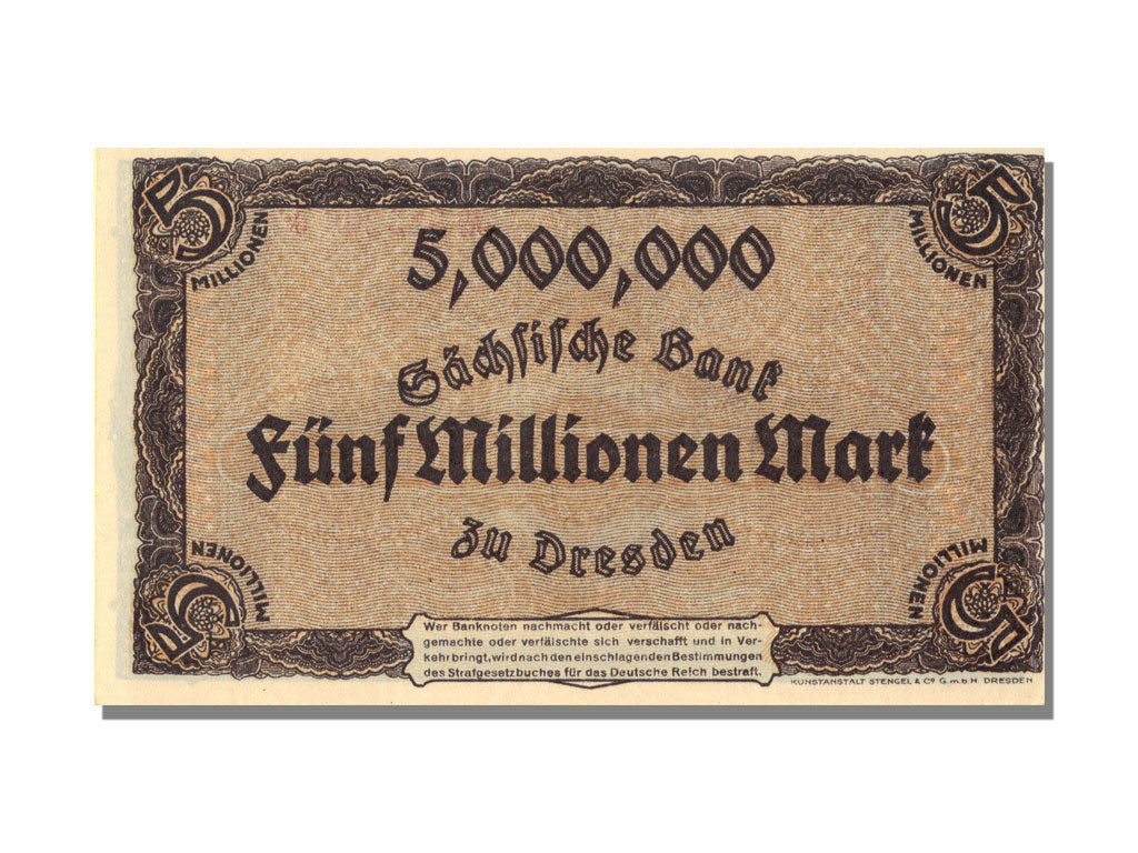 German States, 5000000 Mark, 1923, UNC(65-70)