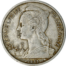 Coin, Madagascar, 5 Francs, 1953, Paris, VF(30-35), Aluminum, KM:5