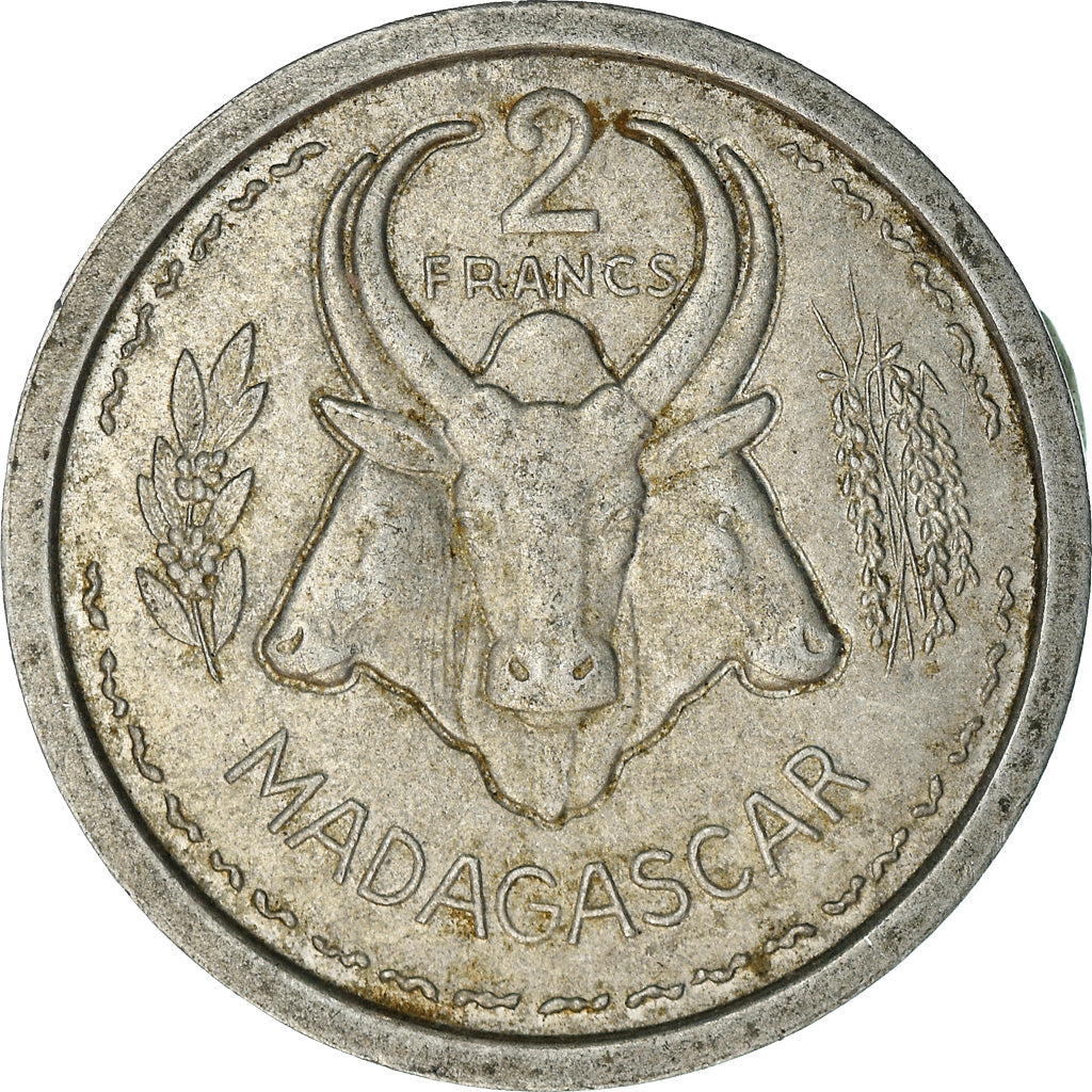 Coin, Madagascar, 2 Francs, 1948, Paris, VF(30-35), Aluminum, KM:4