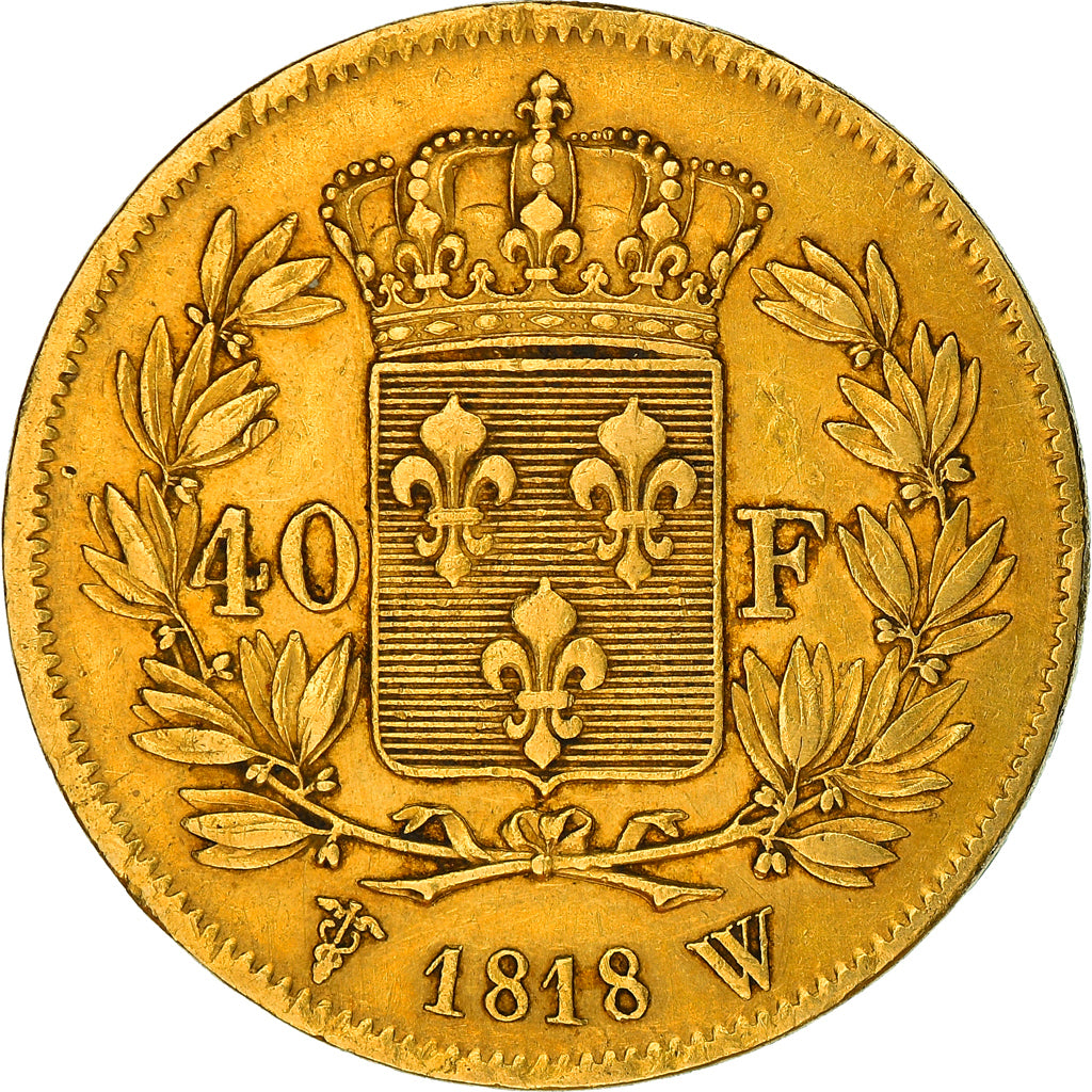 Moneta, Francia, Louis XVIII, Louis XVIII, 40 Francs, 1818, Lille, MB+, Oro