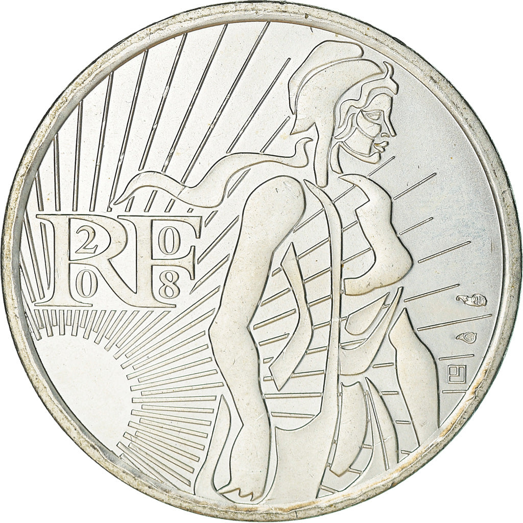 France, 5 Euro, 2008, MS(60-62), Silver, Gadoury:EU287, KM:1534