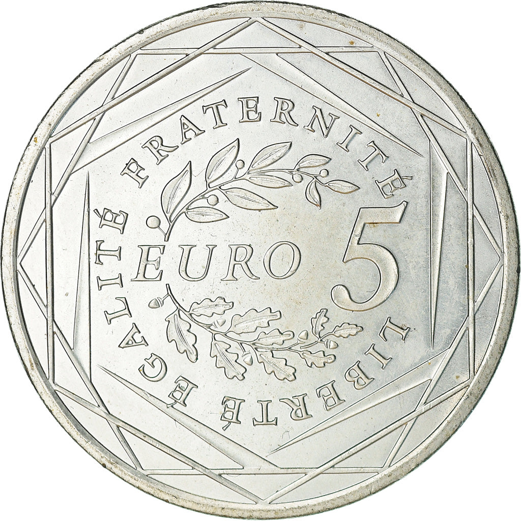 France, 5 Euro, 2008, MS(60-62), Silver, Gadoury:EU287, KM:1534