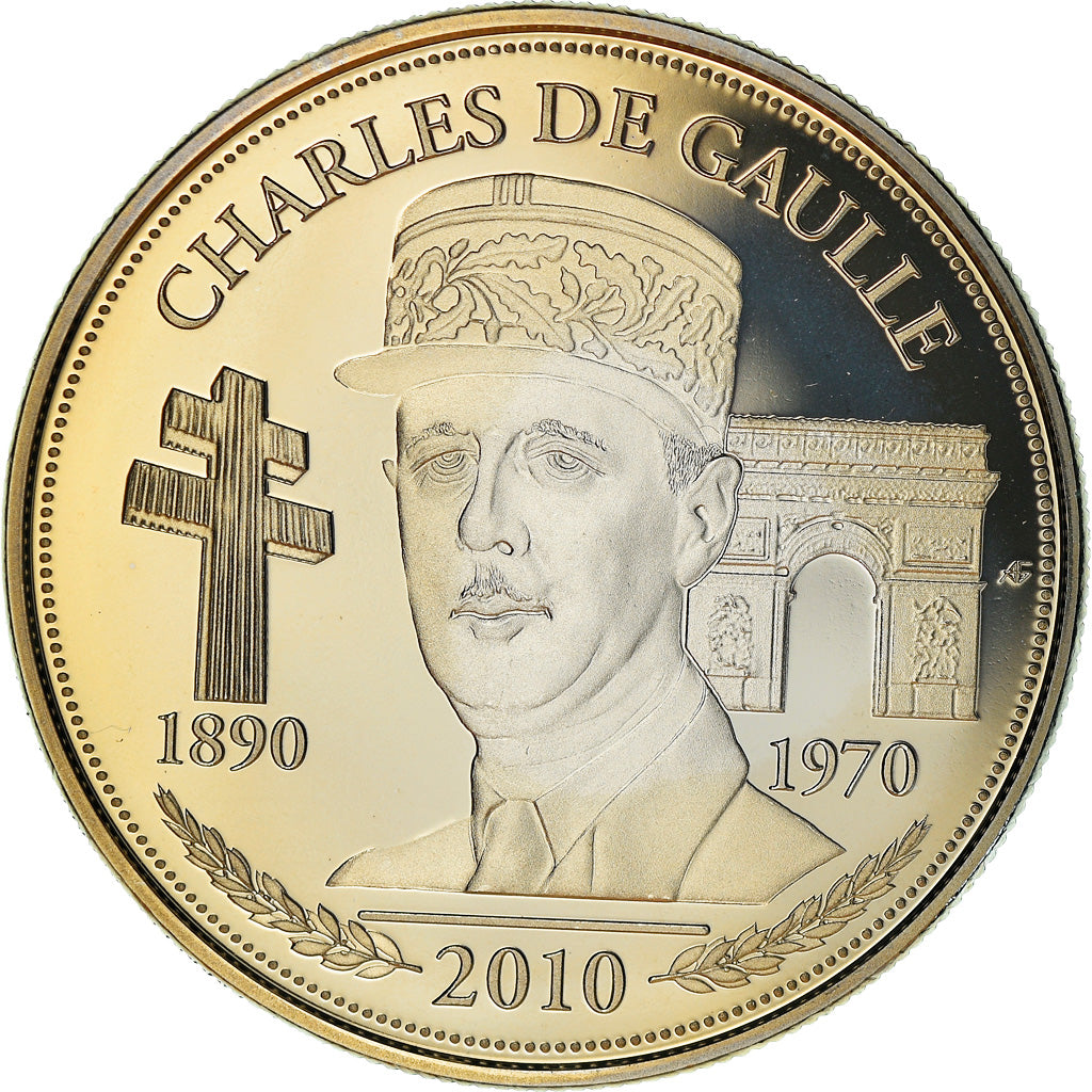 France, Medal, Charles De Gaulle, 2010, MS(63), Copper-nickel