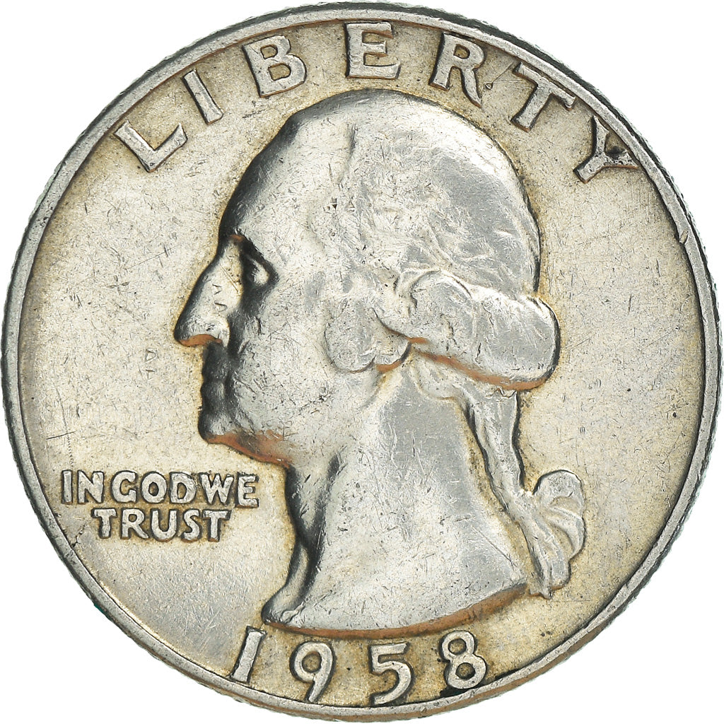 Coin, United States, Washington Quarter, Quarter, 1958, U.S. Mint, Denver