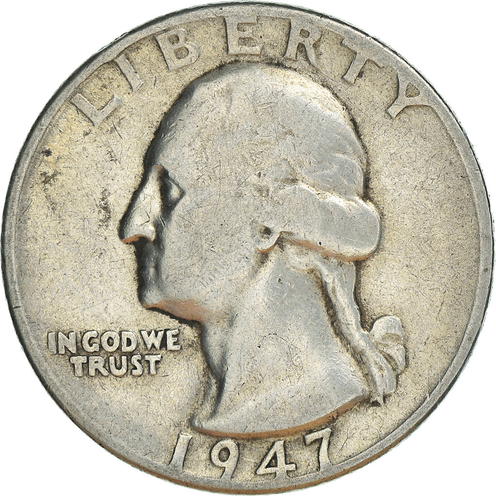 Coin, United States, Washington Quarter, Quarter, 1947, U.S. Mint, Philadelphia