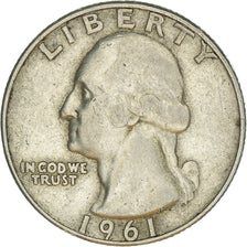 Coin, United States, Washington Quarter, Quarter, 1961, U.S. Mint, Denver