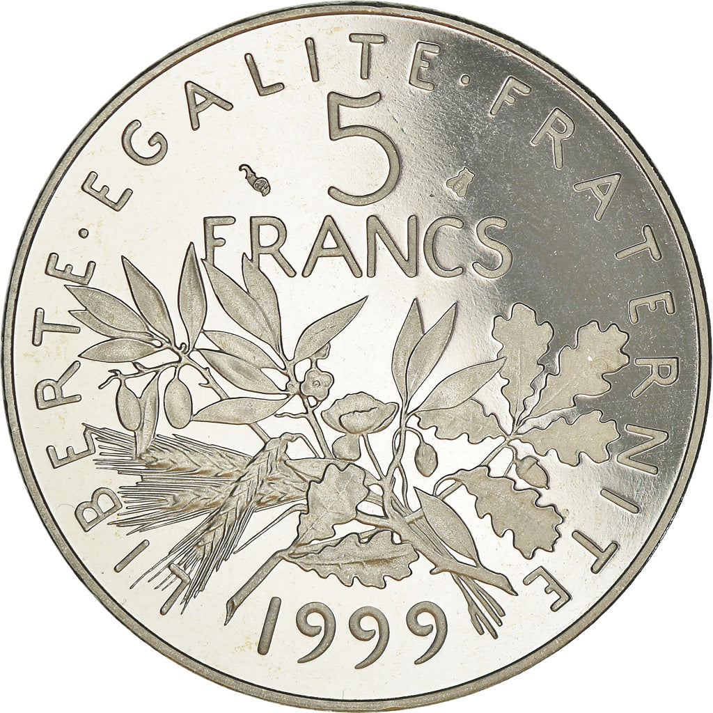 Coin, France, Semeuse, 5 Francs, 1999, Paris, Proof / BE, MS(65-70), Nickel Clad