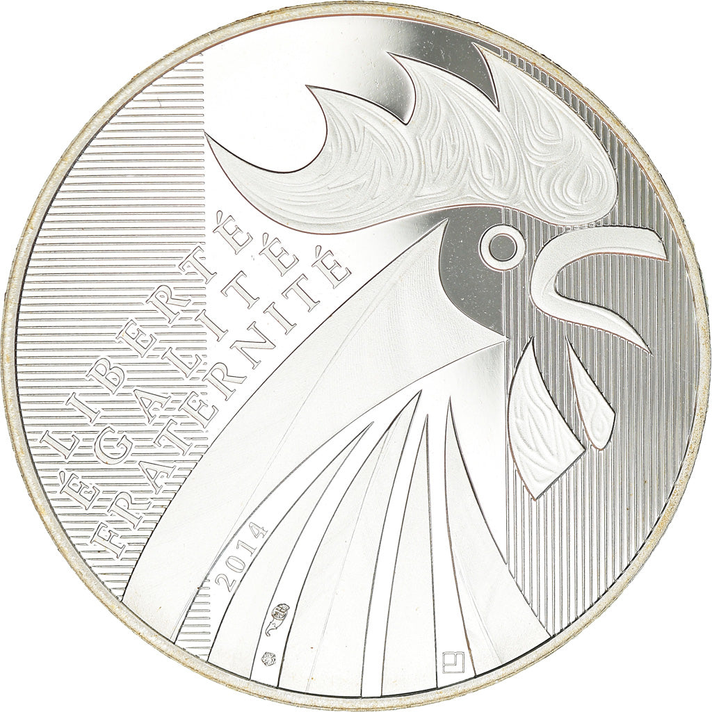 France, 10 Euro, Coq, 2014, Paris, BE, MS(65-70), Silver, Gadoury:EU657