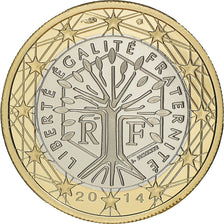 Frankreich, 1 Euro, 2014, Paris, Proof / BE, STGL, Bi-Metallic, Gadoury:7a.