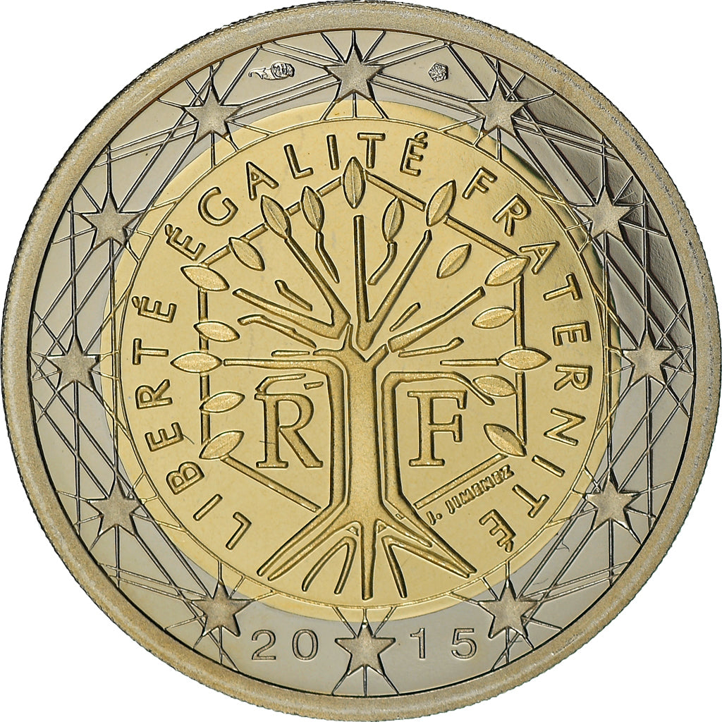 France, 2 Euro, 2015, BE, MS(65-70), Bi-Metallic, KM:New