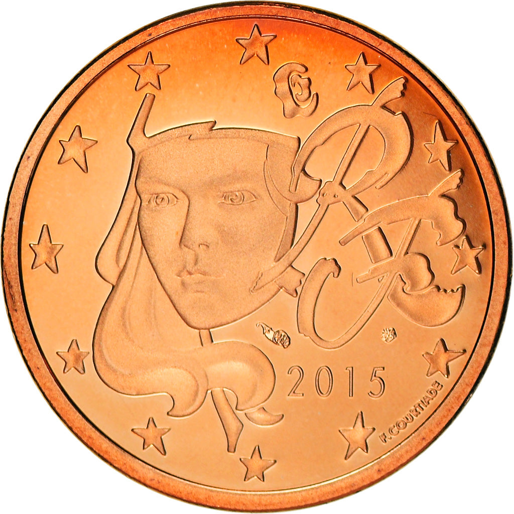 France, 5 Euro Cent, 2015, Proof / BE, FDC, Copper Plated Steel, KM:New