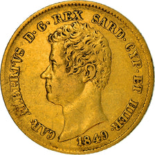Moeda, ESTADOS ITALIANOS, SARDINIA, Carlo Alberto, 20 Lire, 1849, Genoa