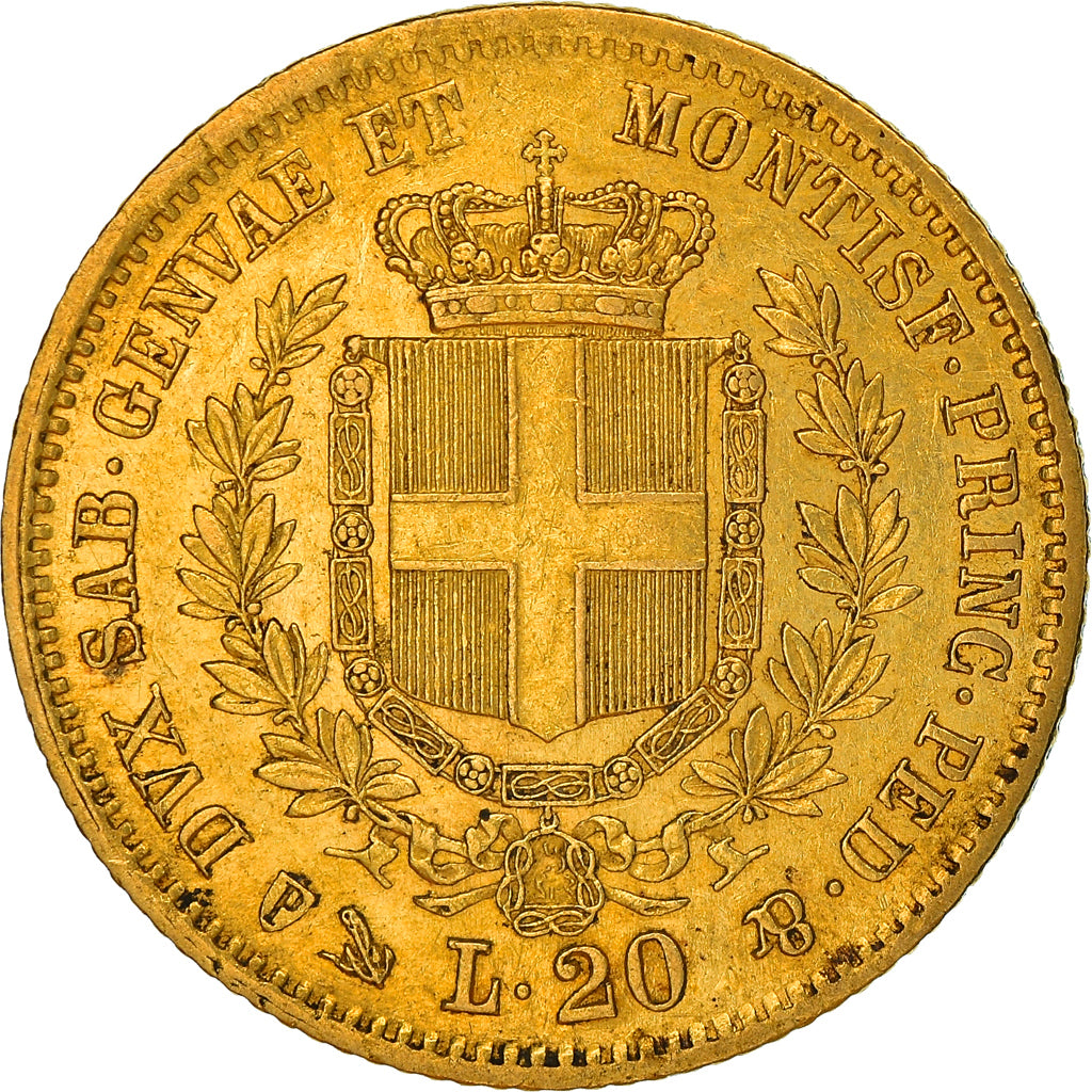 Coin, ITALIAN STATES, SARDINIA, Vittorio Emanuele II, 20 Lire, 1851, Genoa