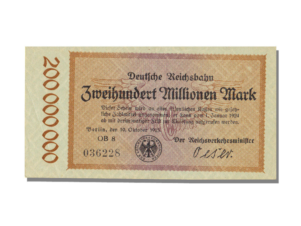 Germany, 200 Millionen Mark, 1923, KM #S1018, 1923-10-10, UNC(63)
