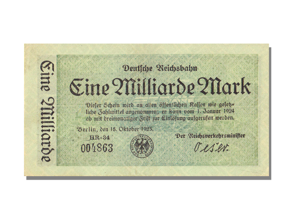 Germany, 1 Billion Mark, 1923, UNC(65-70)