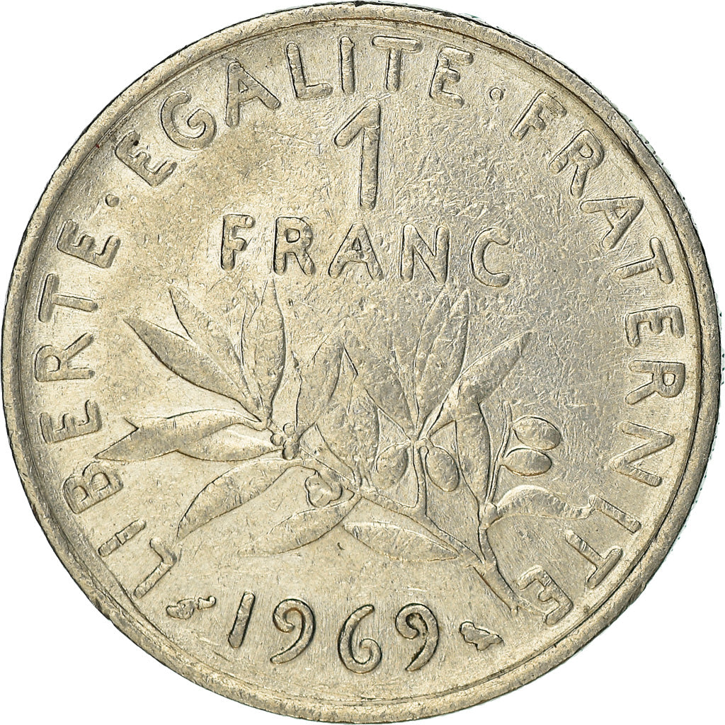 Moneta, Francia, Semeuse, Franc, 1969, Paris, 1 Franc, BB, Nichel, KM:925.1