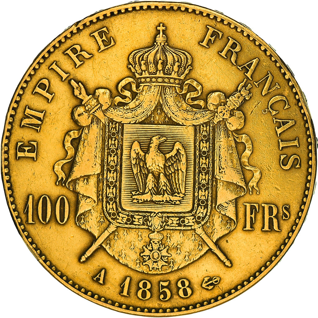 Moeda, França, Napoleon III, Napoléon III, 100 Francs, 1858, Paris, VF(20-25)