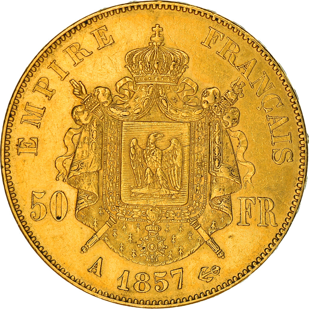 Monnaie, France, Napoleon III, 50 Francs, 1857, Paris, TTB+, Or, Gadoury:1111