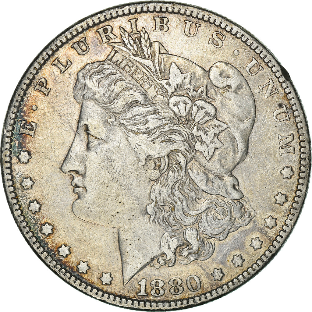 Coin, United States, Morgan Dollar, Dollar, 1880, U.S. Mint, Philadelphia