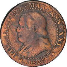 Coin, ITALIAN STATES, PAPAL STATES, Pius IX, Soldo, 5 Centesimi, 1867, Roma