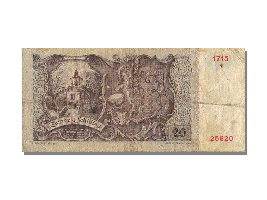 Austria, 20 Schilling, 1950, 1950-01-02, VF(30-35), 25820