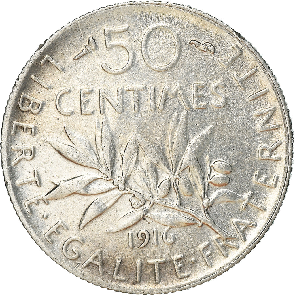 Münze, Frankreich, Semeuse, 50 Centimes, 1916, Paris, SS+, Silber, KM:854