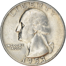 Coin, United States, Washington Quarter, Quarter, 1953, U.S. Mint, Denver