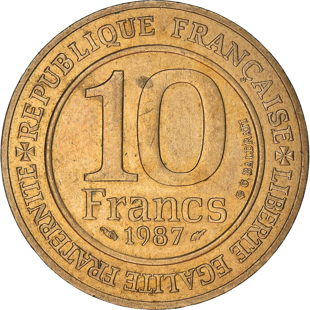 Münze, Frankreich, 10 Francs, 1987, SS, Nickel-Bronze, KM:961d, Gadoury:820