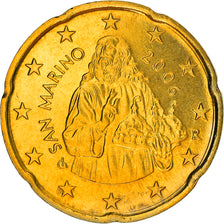 San Marino, 20 Euro Cent, 2006, Rome, MS(65-70), Latão, KM:444