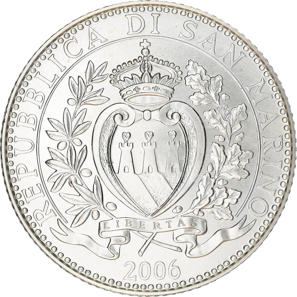 San Marino, 5 Euro, Melchiorre Delfico, 2006, Rome, MS(65-70), Silver, KM:472