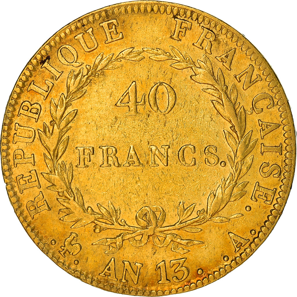 Münze, Frankreich, Napoleon I, 40 Francs, AN 13, Paris, SS, Gold, KM:664.1