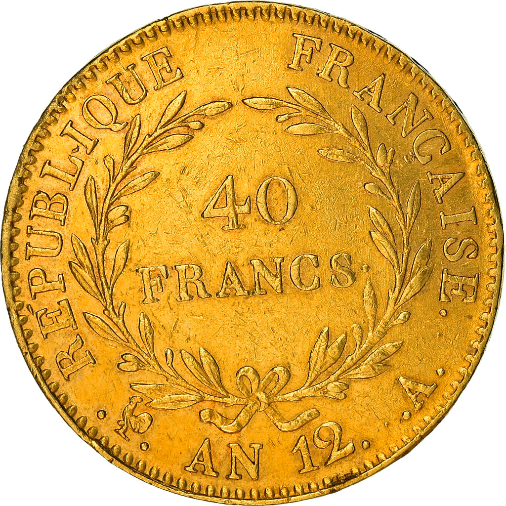 Moneta, Francia, Napoleon I, 40 Francs, An 12, Paris, BB+, Oro, Gadoury:1080