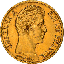 Moneta, Francja, Charles X, 40 Francs, 1828, Paris, EF(40-45), Złoto, KM:721.1