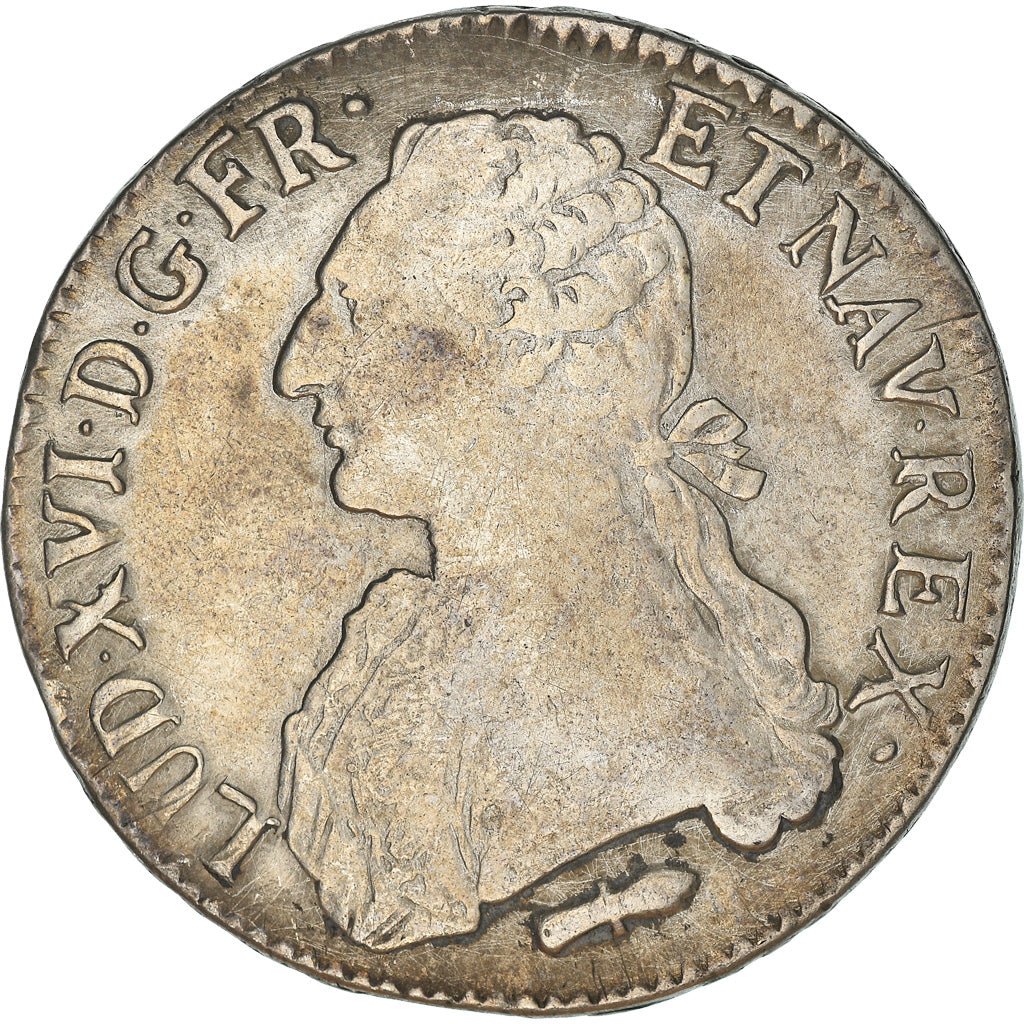 FRANCE, Écu aux branches d'olivier, ECU, 1789, Perpignan, KM #564.13, EF(40-45),