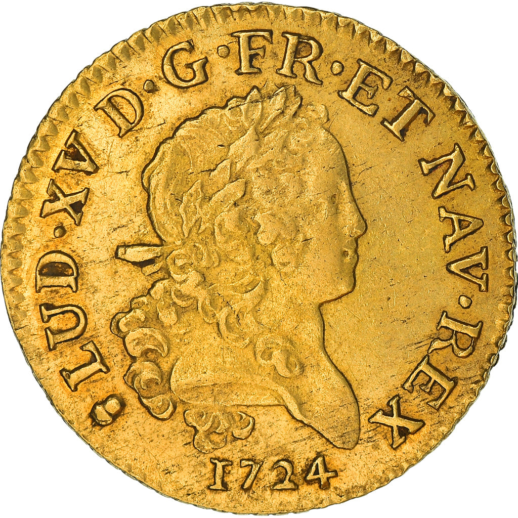 Munten, Frankrijk, Louis XV, Louis d'or Mirliton, grandes palmes, Louis d'Or