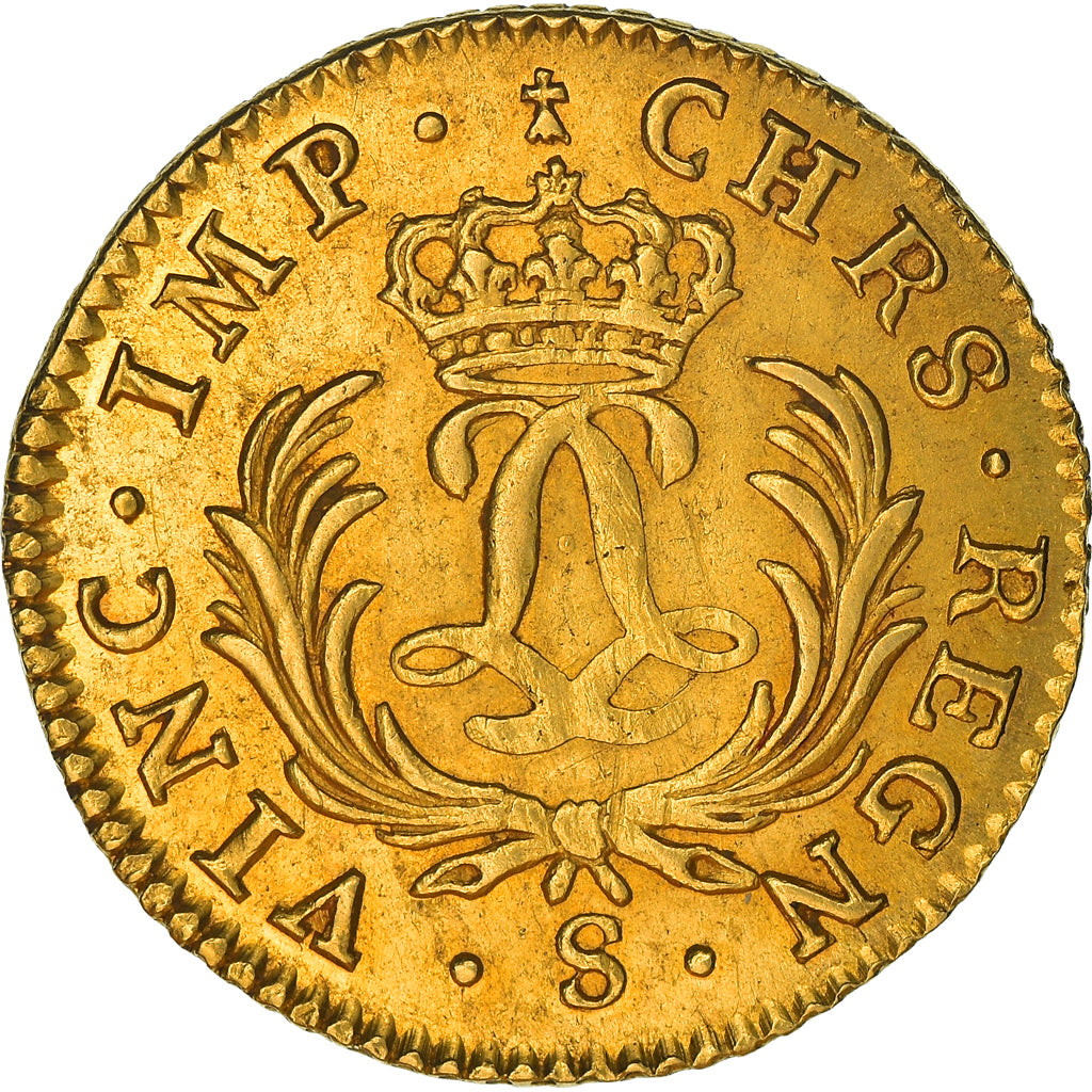 Munten, Frankrijk, Louis XV, Louis d'or Mirliton, grandes palmes, Louis d'Or