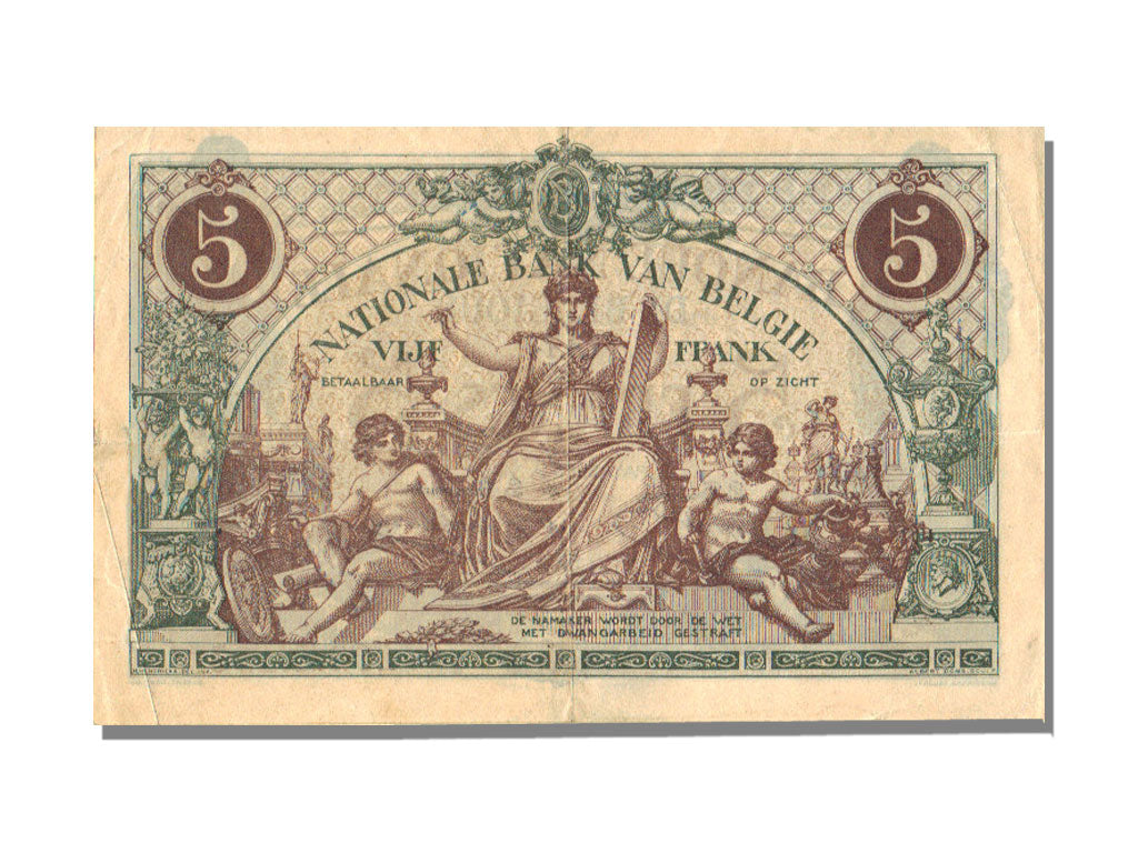 Banknote, Belgium, 5 Francs, 1914, 1914-07-01, AU(55-58)