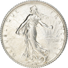 Moeda, França, Semeuse, Franc, 1920, Paris, AU(50-53), Prata, KM:844.1