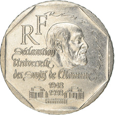 Moneda, Francia, René Cassin, 2 Francs, 1998, MBC+, Níquel, KM:1213