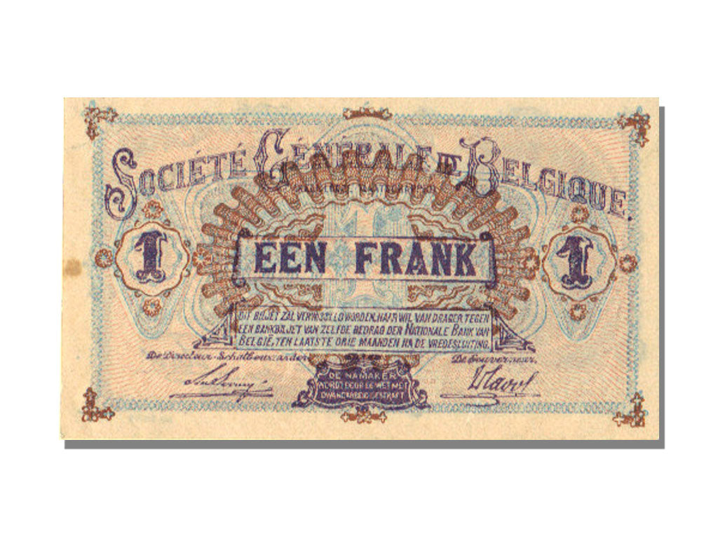 Belgium, 1 Franc, 1918, KM #86b, 1918-10-15, UNC(65-70), O 612825