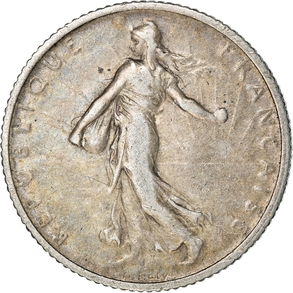 Coin, France, Semeuse, Franc, 1909, Paris, VF(30-35), Silver, KM:844.1