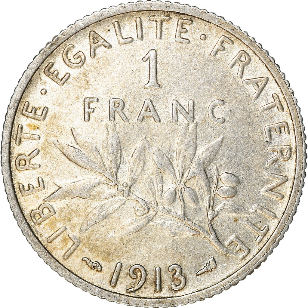 Coin, France, Semeuse, Franc, 1913, Paris, EF(40-45), Silver, KM:844.1
